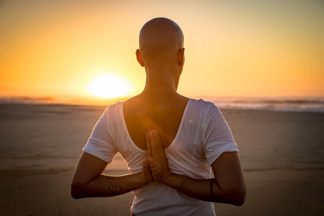 Yoga Paschima Namaskar at sunrise