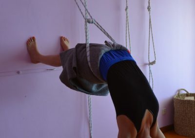 Yoga Viparita Dandasana on the ropes